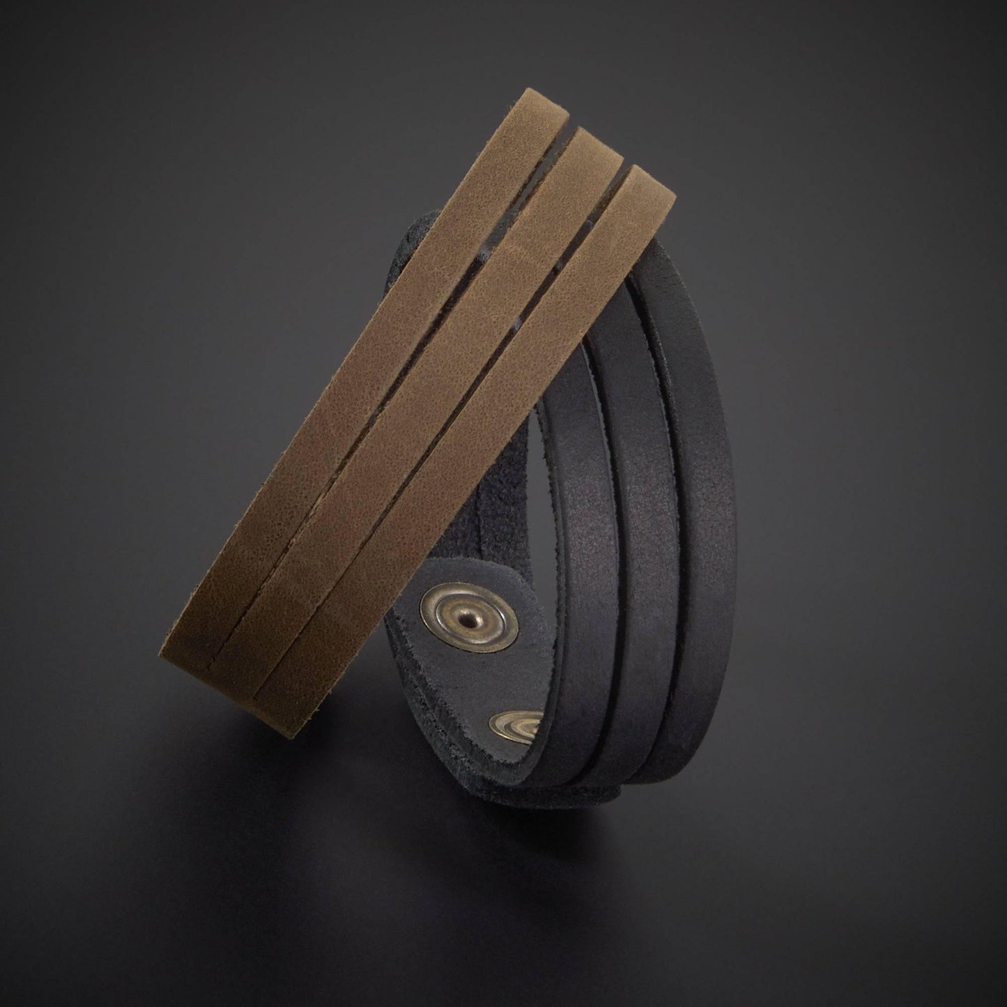 BRACCIALE IN CUOIO THREE STRIPS - Record Moda